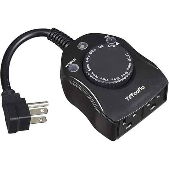 Outdoor Timer Outlet, Dusk to Dawn Light Sensor Timer, Outdoor Light Timer - Picture 8 of 8